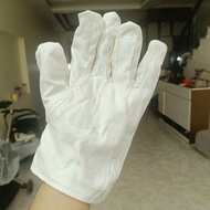 White canvas labor protection gloves - 2 layers thick