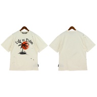 [New] O2W4 Palm Angels supply European and American fashion brand Red Sun coconut skeleton printed s