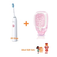 Philips For Her Bundle DailyClean Sonic Electric Toothbrush HX3415 or EasyShine Ionic Hair Brush HP4588 Pink
