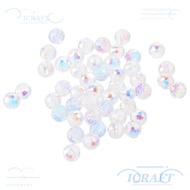 CRAFT Glass Beads, Faceted Crystal AB Round Crystal Glass Beads, DIY Jewelry Making 10MM Round Iride