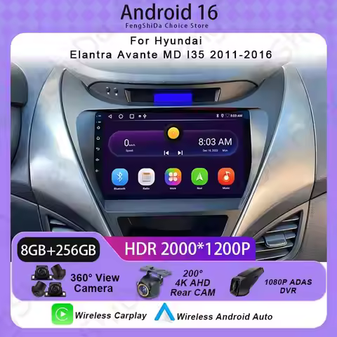 For Hyundai Elantra Avante MD I35 2011 - 2016 Radio Head Unit Android 16 High-performance Multimedia
