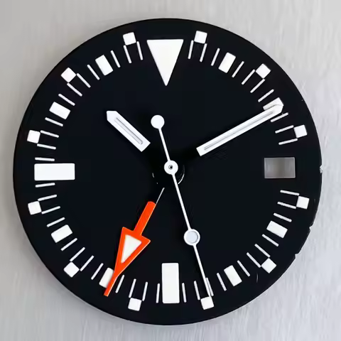 Nolohgo Luminous Black Watch Dial 29mm for Explorer Ⅱ nh34A gmt Movement Egde for Watch Mod Men's Wa