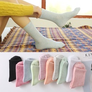 [Hot Sale] Solid Color Cotton Socks Candy Color Ladies Cotton Socks Mid-tube Stall Women's Socks Flo