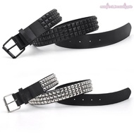 Fashion Rhinestone Rivet Y2K Belt Black Silver Belt Waistbelt Studded Belt Punk with Pin Buckle Y2K 