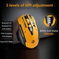 Inphic A9 2.4G Bluetooth Rechargeable Wireless Silent Gaming Mouse 2400DPI Three-mode Mecha Style Mo