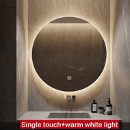 Intelligent Bathroom Mirror Circular LED Bedroom with Light Adjustable Touch Light 3-color Light Was