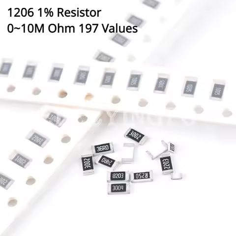 100pcs/Lot 1206 0.1ohm~10M ohm SMD Resistor 1% 1/4W Chip Surface Mount ROHS 0.1R~10MR 0.1R/1R/4R7/47