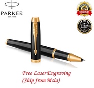 Parker IM Black Gold Trim Roller Pen- Black Ink (Free Engraving)