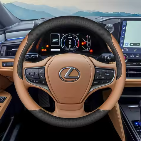 2026 Nappa Leather Steering Wheel Cover Anti-Slip 37-38cm For Lexus IS ES ES300h ES350h RX RX350 RX5