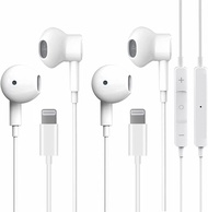 MITB 2Pack EarPods with Lightning Connector, for iPhone Earphones Wired Headphones with Microphone a