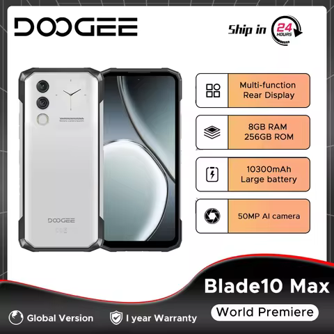 Global Version DOOGEE Blade10 Max Rugged Phone 32GB(8+24) 256GB 6.56” HD+ IPS UNISOC T7200 Octa Core