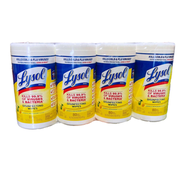 80片*4桶 Lysol 來舒 殺菌除菌消毒濕紙巾 檸檬微風味 殺菌99.9% 有效殺滅新冠病毒