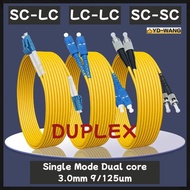 SC-LC/LC-LC/SC-SC DUPLEX 2.0MM/3.0mm 1M 2M 3M 5M UPC Optical Fiber Jumper Single Mode Dual Core 2.0M