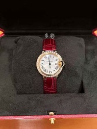 👑[現貨]🔥🔥Cartier Ballon Bleu 卡地亞藍氣球系列 W6900256 銀白面罗马 表徑28mm 自動機械 淨表 18K玫瑰金 后配錶帶/后镶钻 cartier/cartier wa