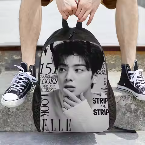 Cha EunWoo Kpop Astro Backpack Hot Sale Daypack Large Capacity Boys Girls BookBag School Bag Shoulde