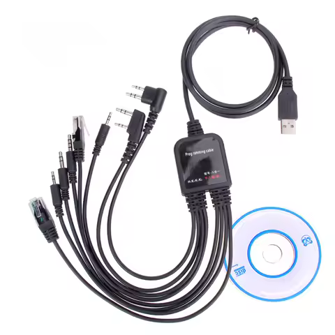 8 in 1 USB Programming Cable For Baofeng UV-5R Motorola Kenwood PUXING Yaesu Icom Wouxun Hyt TYT QYT