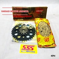 Gear Set SSS Hitam 428 Kharisma Supra X 125 Rantai Willwood