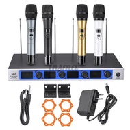 Pro Audio UHF Wireless Microphone System 4 Channel 4 Handheld Karaoke System Metal INS