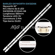 Coocaa 32S3U (6 Led) - Set of 2 6 LED bars for TV 32S7G Skyworth 32E1A SW32D06 SW32D06-ZC62AG-07