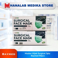 Masker Hijab Surgical 3ply Baymed 50pcso