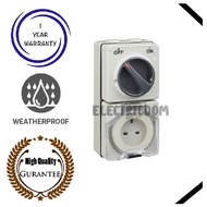 SCHNEIDER S56C313GY 13A Weatherproof/Waterproof Switched Socket Outlet - IP66 (Sirim Approved)  DLX 