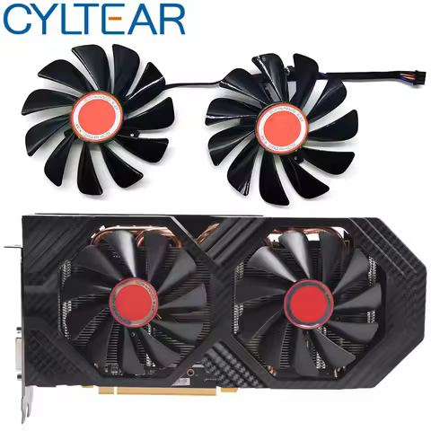 2pcs/set 95MM FDC10U12S9-C CF1010U12S CF9010H12S XFX RX580 GPU Cooler Fan For HIS RX 590 580 570 Gra