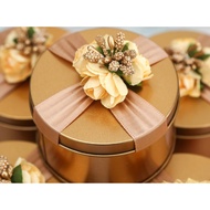 [CLEARANCE STOCK] VIP Exclusive Gift Candy Gold Box Tinplate for Wedding/Engagement/Annual Dinner Door Gift Present