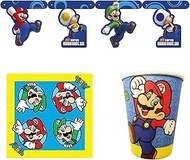 Toptoys2u Bargain Bundles Nintendo Super Mario Bros Party Pack - 3 Pieces, 8 Paper Cups, 16 Napkins and 150 cm Room Banner