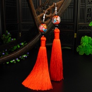 helix earring earring korean hoop earring Unique Long Colored Glass Beach Seaside Tassel Earrings