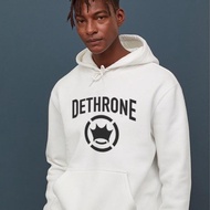 Casual White Hoodie Dethrone No. 86 Unisex Casual Cotton Fleece Hoodie Jumper