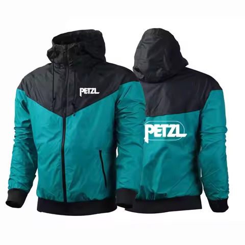 2025 Spring Autumn Man PETZL Life Wall Climbing Print Leisure Solid Color Splicing Jacket Popular Br