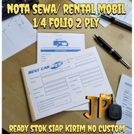 CAR RENTAL NOTE 2 PLY 1/ 4 FOLIO | EMPTY CAR RENTAL 1/ 4 FOLIO | NOTE RENT CAR