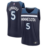 fu NBA Minnesota Timberwolves Anthony Edwards Jersey Icon Edition Replica Player Jersey Child Adult 