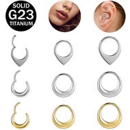 1 PC G23 Titanium Nose Ring Piercing 16G Septum Ring Round Septum Clicker 8mm/10mm Helix Conch Carti