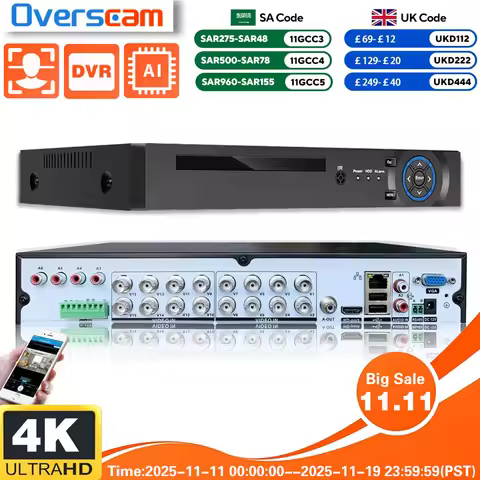 Xmeye Smart Face Detect AHD Dvr Nvr 8/16 Channels 8MP 4K Video Surveillance Recorder Over Coaxial Mo