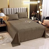 Cloth Fusion Warm Winter Bedsheet for Double Bed King Size with 2 Pillow Covers, Cozy Woolen Bedshee