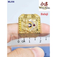 ▫♧Wing Sing 916 Gold Balaji Dewa Biscuit Ring / Cincin Biskut Balaji Dewa Emas 916