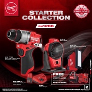[iBANHEE] MILWAUKEE M12 STATER COLLECTION MEGA COMBO | PRECUSSION DRILL/DRIVER | AIR FAN | LUMENS PIVOT AREA LIGHT