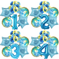 15Pcs Cinderella Princess Number Balloon Set Girls Birthday Party Decoration Aluminum Foil Latex Bal