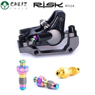 CHLIZ 2pcs MTB Bike Hydraulic, M6 3 Colors Disc Brake Bolts, High Quality Titanium Alloy Risk Bicycle Brake Clip Outdoor Cycling Accessories