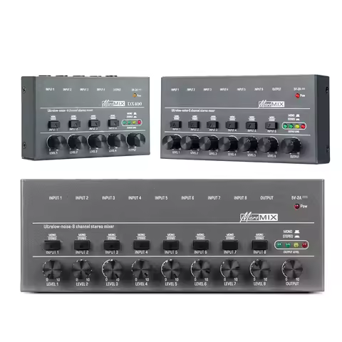 Ultra Low Noise 4 6 8 Channel Mini Sound Mixer with TYPE C Power Supply Ideal for Sub Mixing in Smal