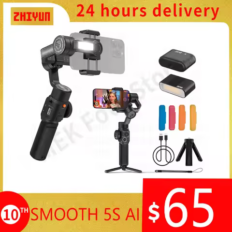 ZHIYUN SMOOTH 5S AI Tracking Handheld Stabilizer 3-Axis Smartphone Gimbal Outdoor Gimbals for iPhone