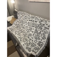 Homewares Keith haring Black White Graffiti Master Keith haring Sofa Blanket Decoration KNB0