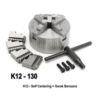 Chuck Bubut 5" 4 Jaw K12-125 Claw 5 Inchi Cekam Kaki 4 Self Centering