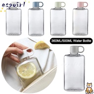 ESPOIR Plastic Water Bottles, Large Capacity 360ML/500ML Water Bottle,  Portable Transparent Flat Sp