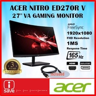 ACER NITRO ED270R Vbiipx 27" FHD VA GAMING MONITOR ( 1920x1080 , 165Hz , 1ms , DisplayPort , HDMI ) 