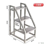 Ladder Climbing Steps Mobile Industrial Step Ladder Supermarket with Wheels Household Stair Ladder S