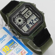 Alam Jaya Shop Casio illuminator world time canvas strap mens AE1200WHB