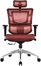 Ergonomic Mesh Office Chair, High Back Desk Chair,with Lumbar Support And Tilt Function, Swivel Computer Task Chair (White, Black) (Color : Red) elegant