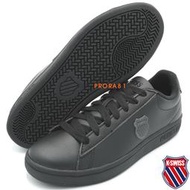 K-SWISS 全黑Court Shield皮質休閒運動鞋(Ortholite鞋墊)【全尺寸22.5-31㎝】119K